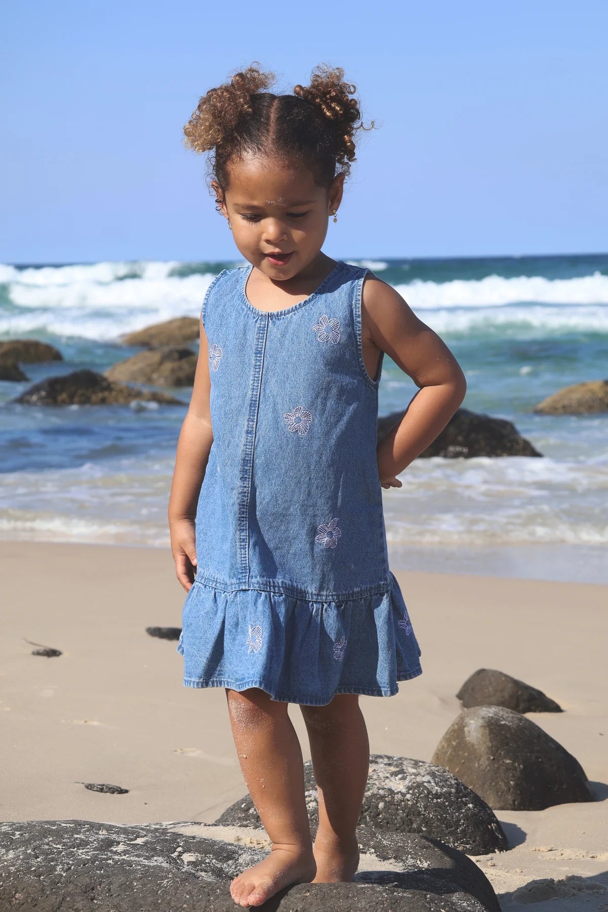 Belle & Sun Denim Dress Flower