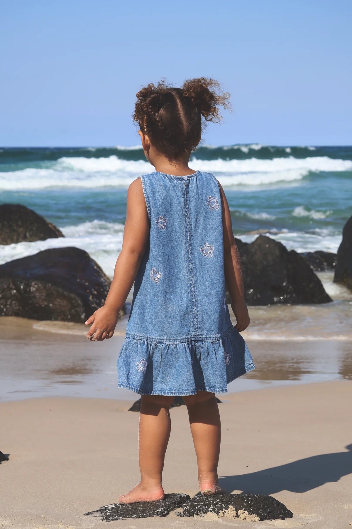 Belle & Sun Denim Dress Flower