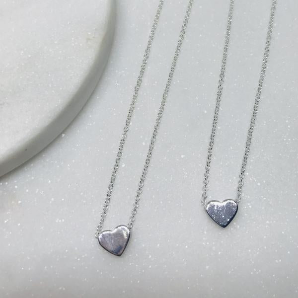Mummy & Me Mother & Daughter Heart Necklaces Silver