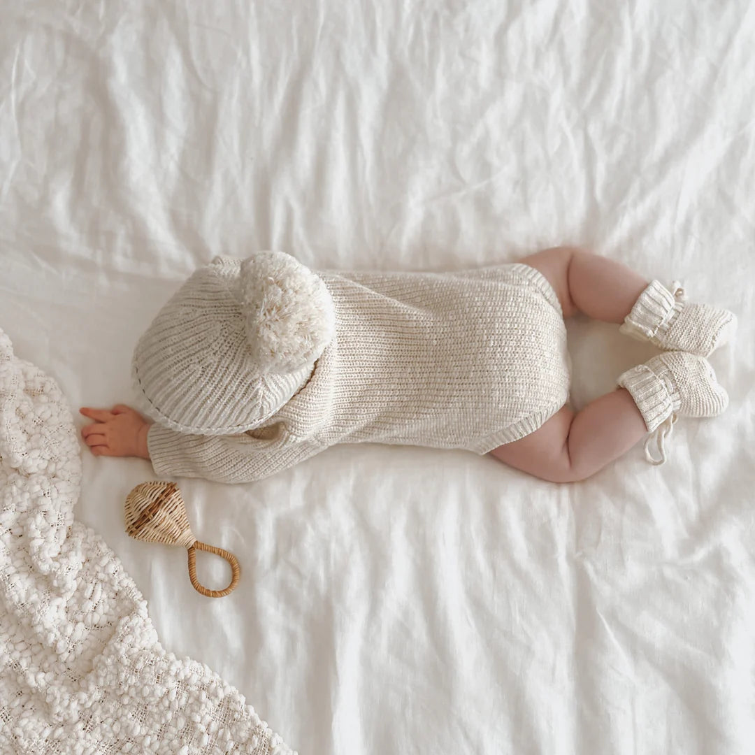 Blossom & Pear 'Little Honey' Chunky Knit Romper Honey