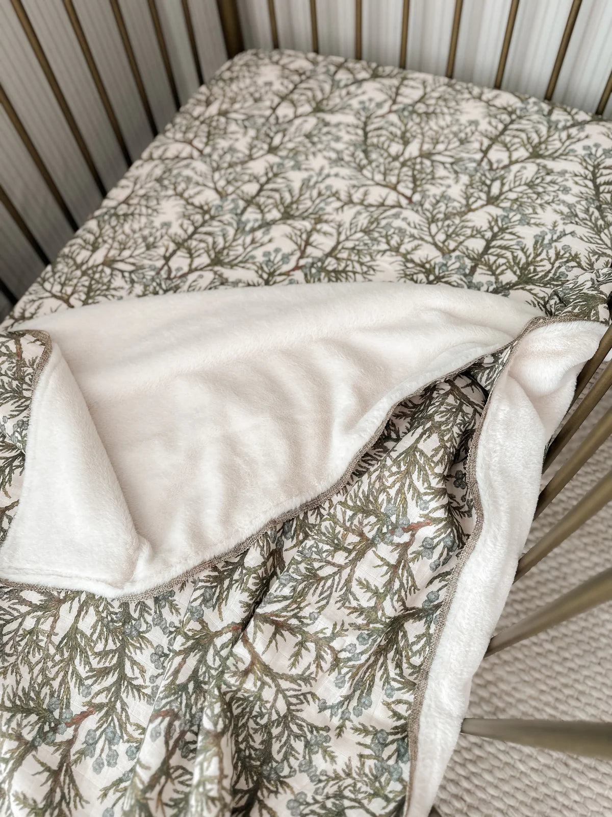 Pop Ya Tot Juniper Fur Lined Cot Blanket / Quilt