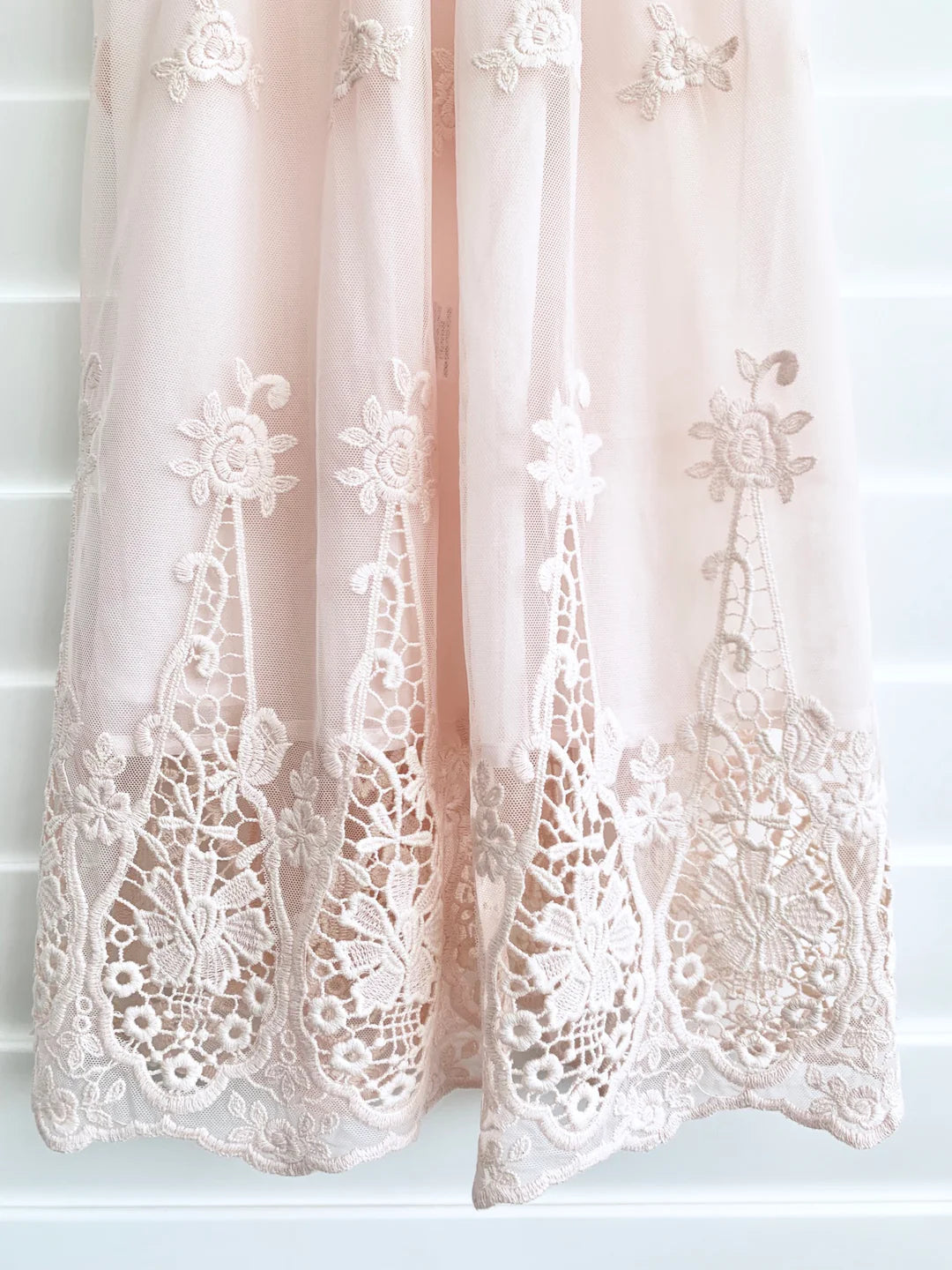 Miss Rose Sister Violet Heirloom Cherub Lace Baby Dress Blush