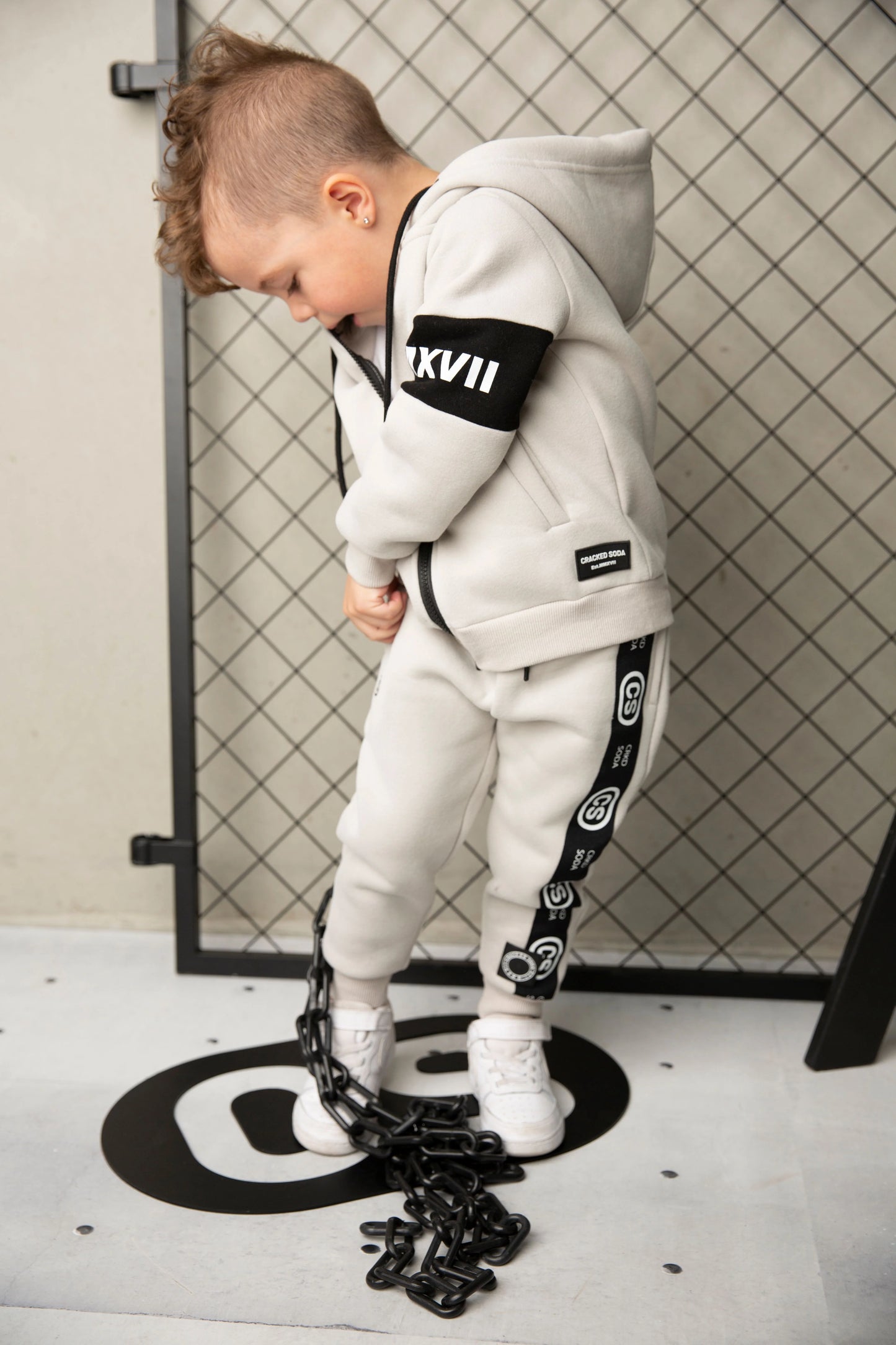 Cracked Soda Havan Strip Trackpants Oat