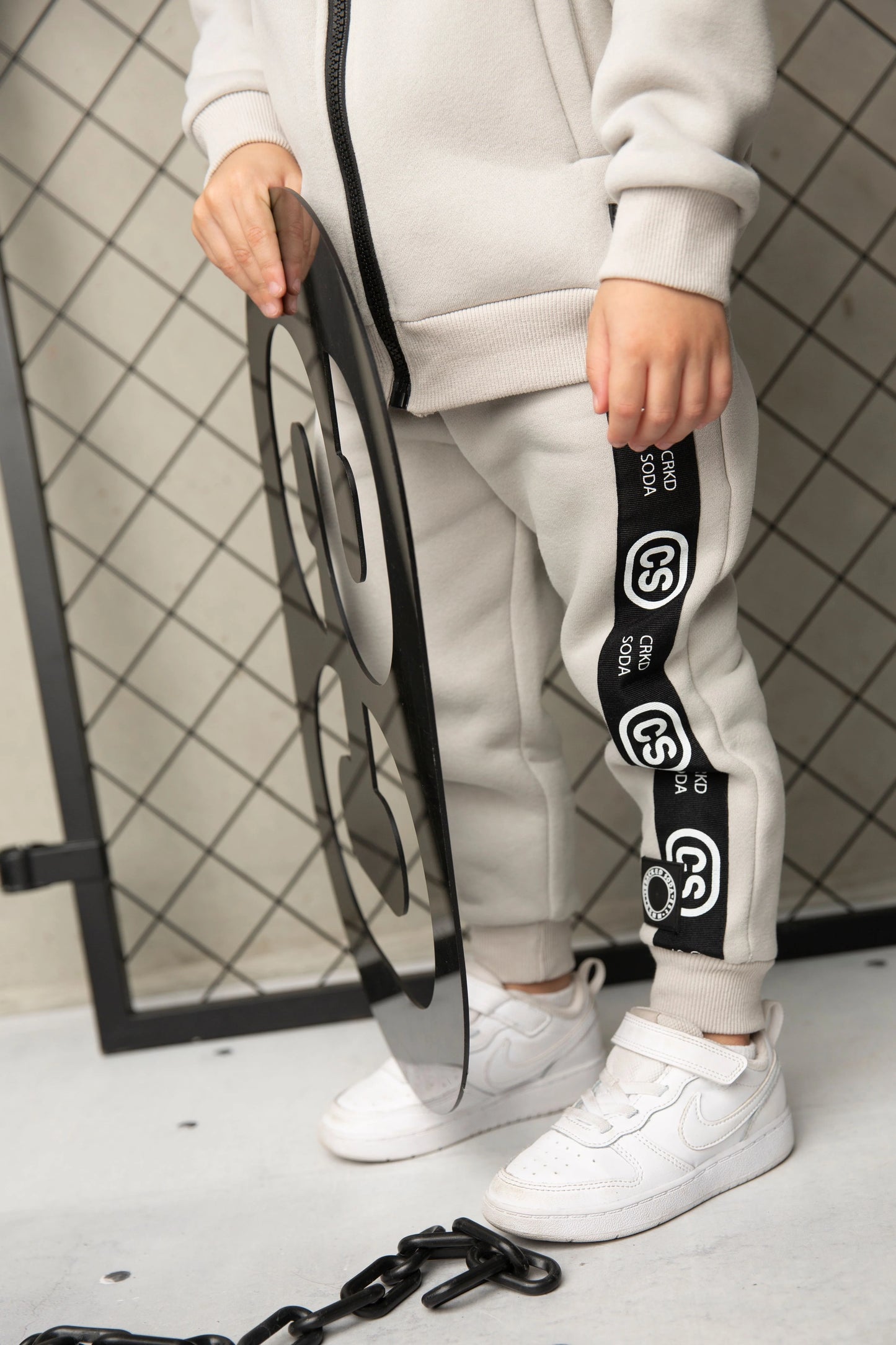 Cracked Soda Havan Strip Trackpants Oat
