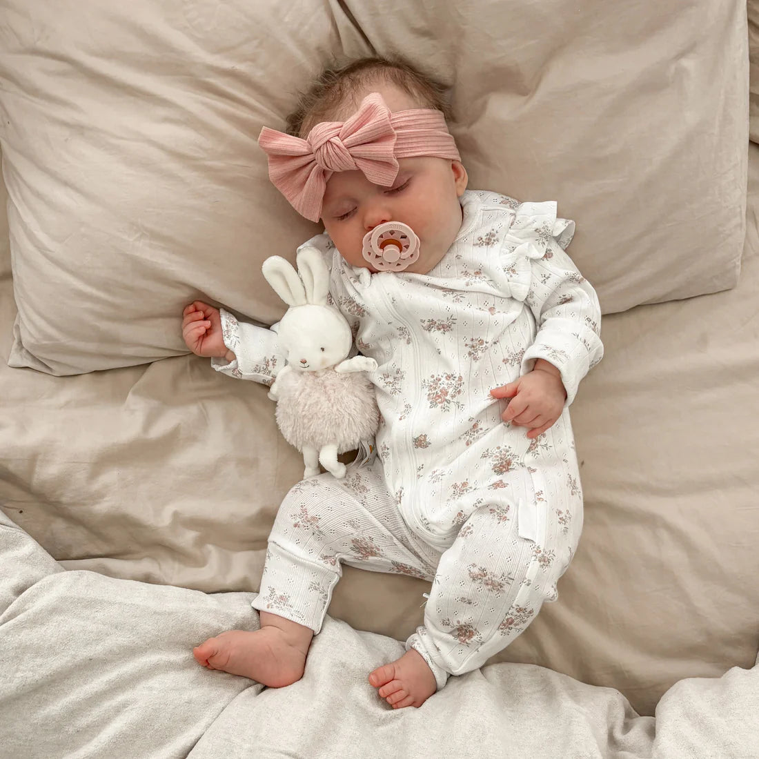 Aster & Oak Posie Floral Zip Romper