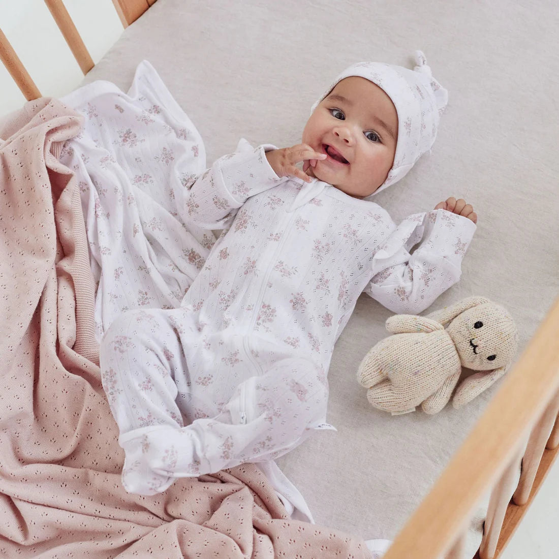 Aster & Oak Posie Floral Zip Romper
