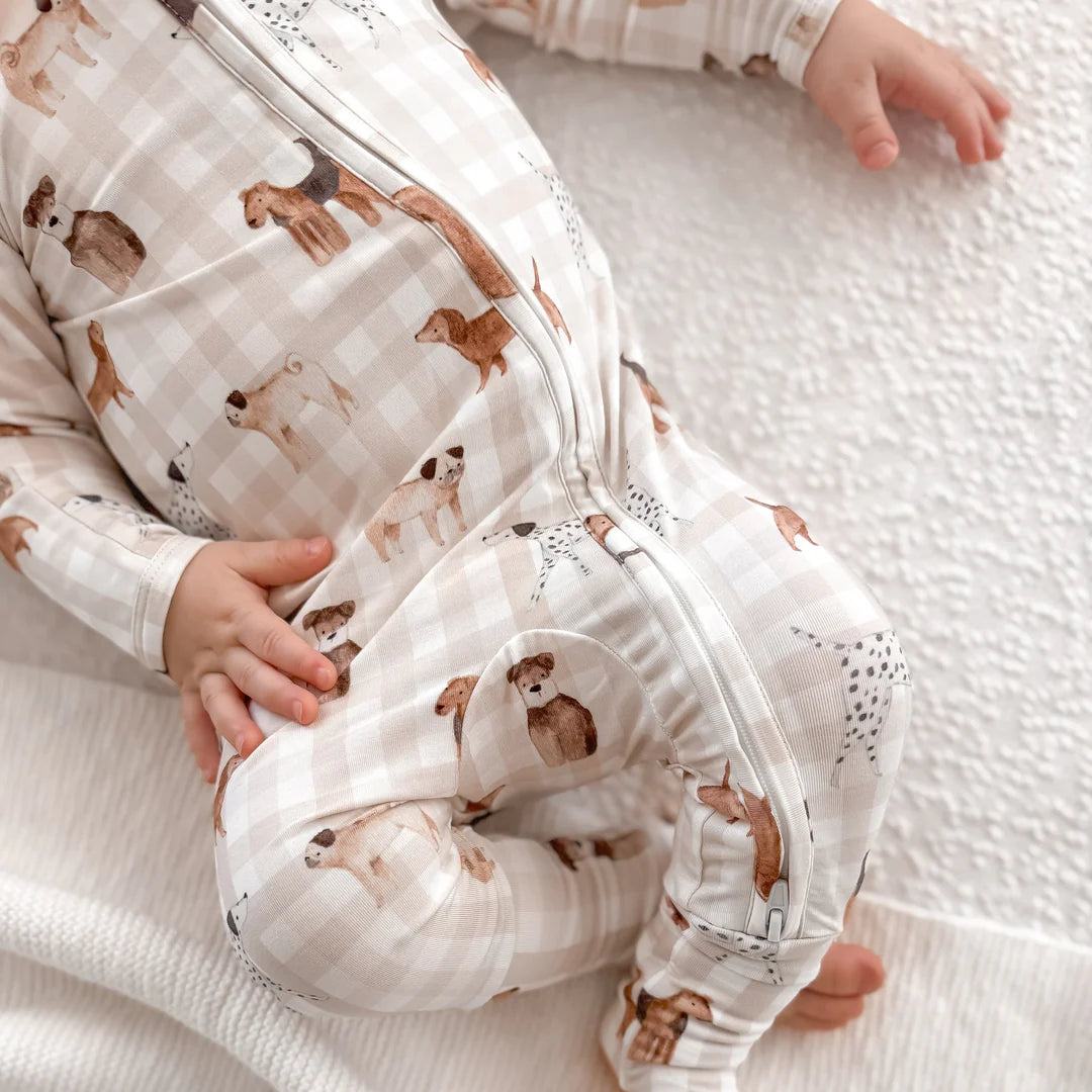 Blossom & Pear Long Sleeve Bamboo Growsuit Puppy Picnic