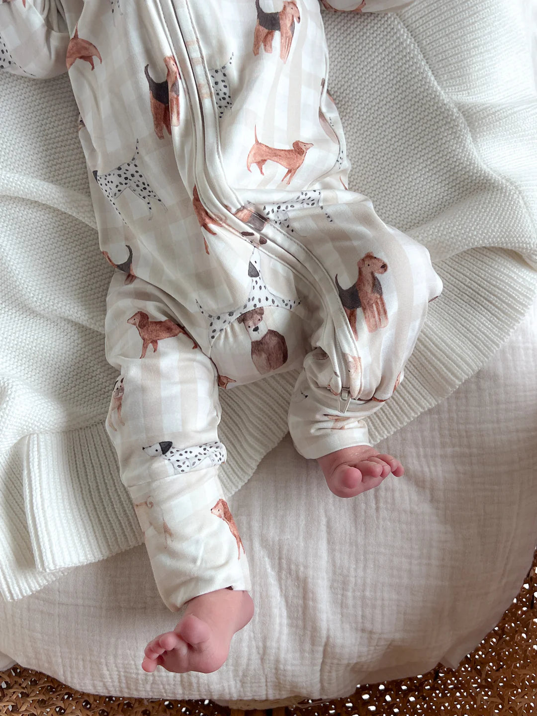 Blossom & Pear Long Sleeve Bamboo Growsuit Puppy Picnic