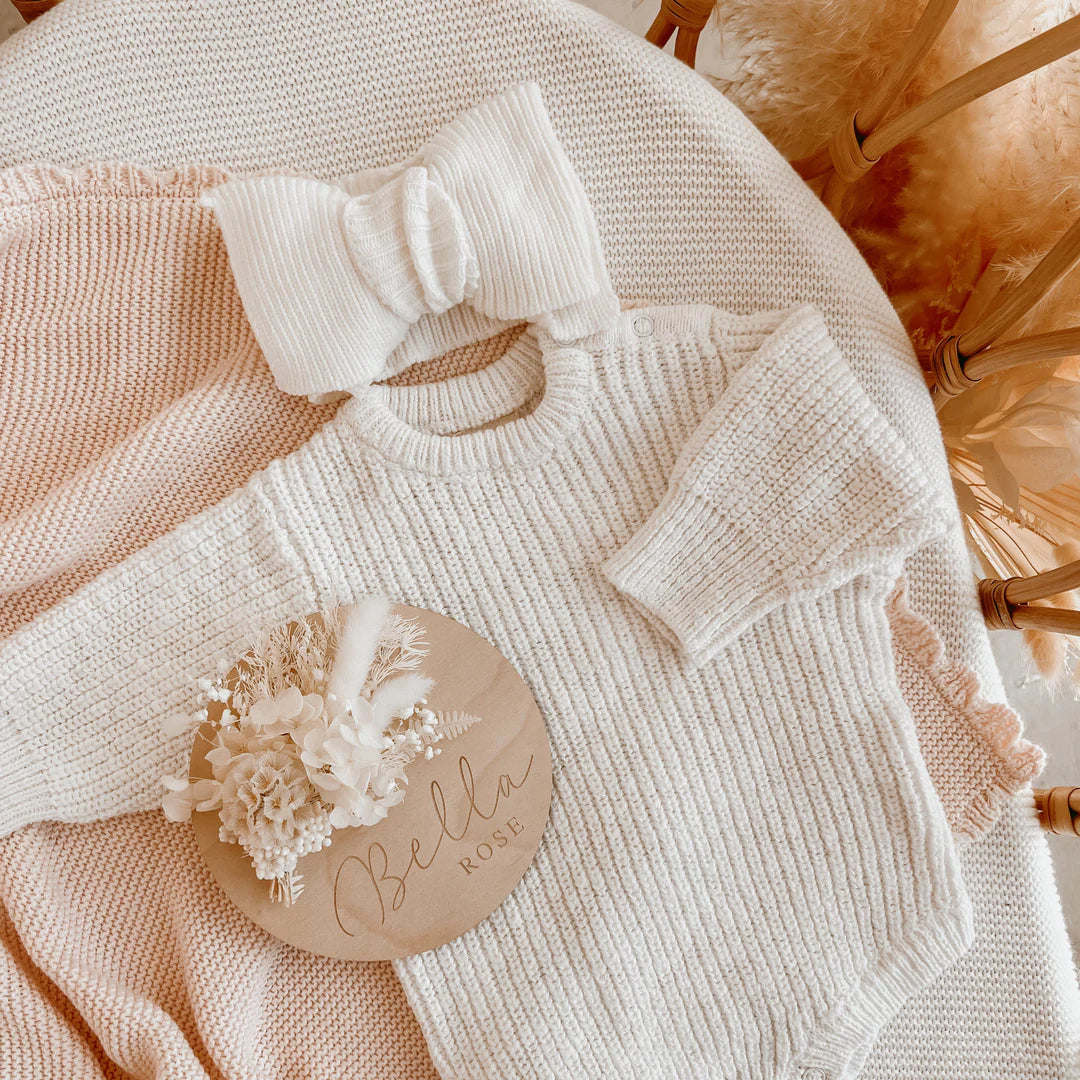 Blossom & Pear Knit Baby Topknot Milk