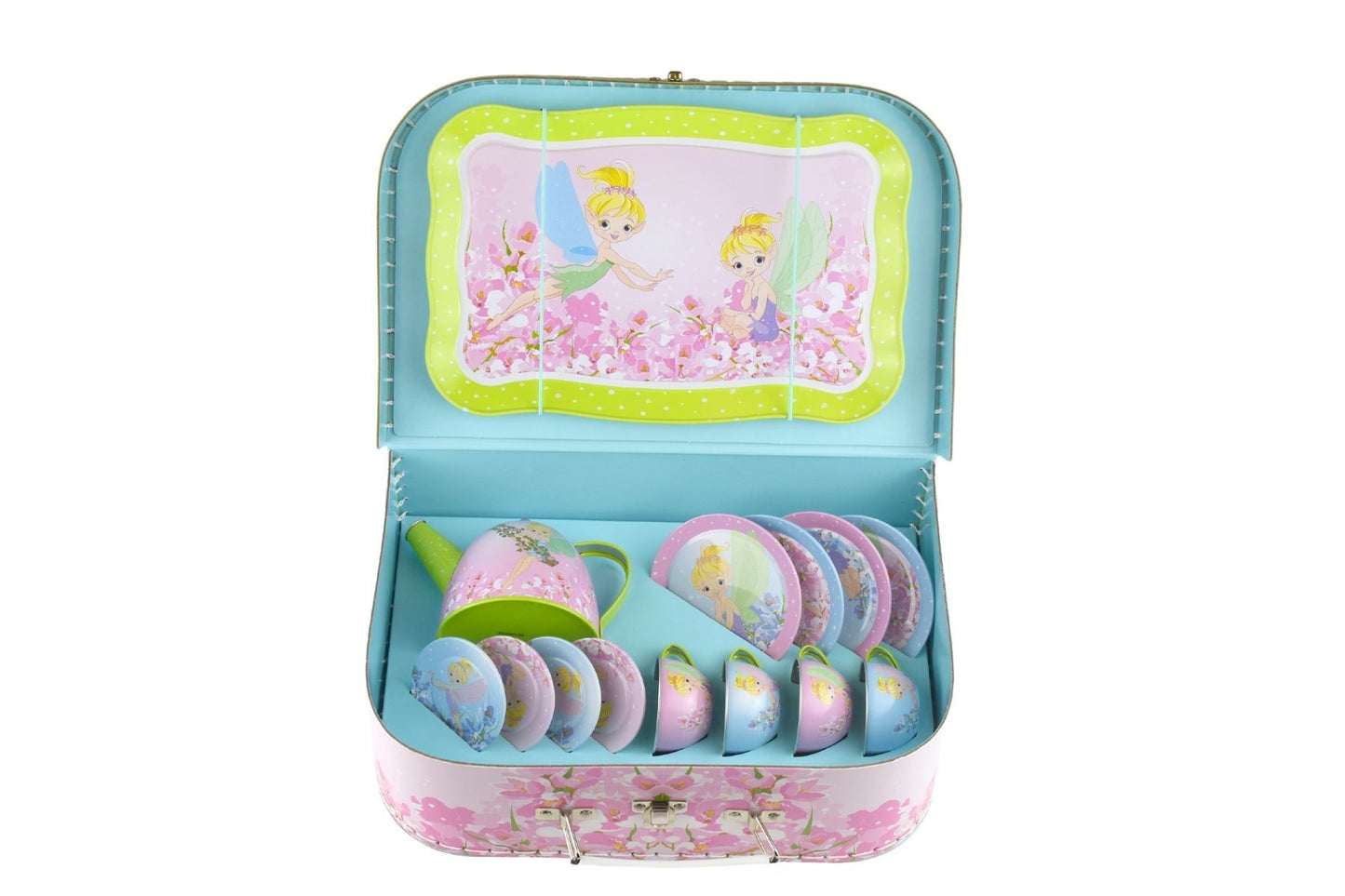 Kaper Kidz 15-Piece Flower Fairy Tin Tea Set