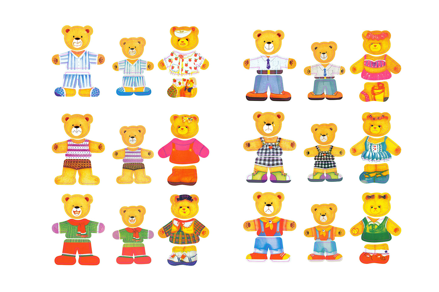 Kaper Kidz Mix n Match Dressing Wooden Bear Family