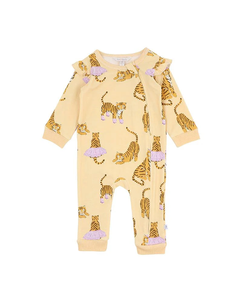 Fox & Finch Tutu Tigers Zip Romper
