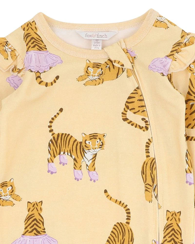 Fox & Finch Tutu Tigers Zip Romper