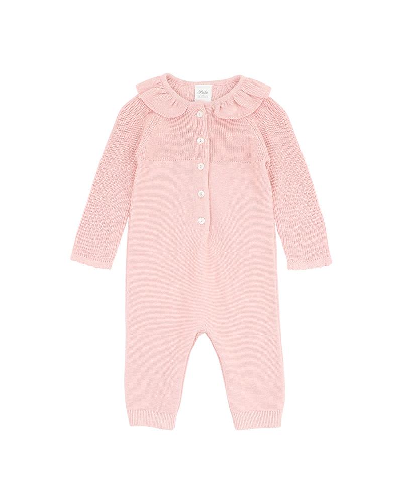 Bébé by Minihaha Molly Dusky Pink Collared Knitted Romper