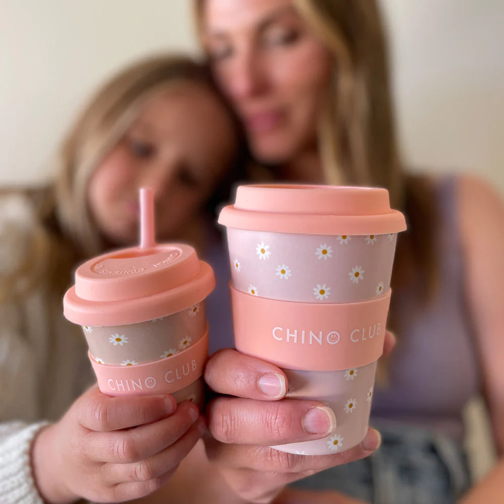 Chino Club Babychino Adult Cups 12oz Pink Daisy