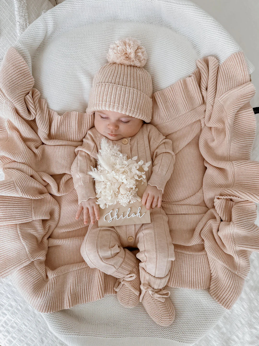 Blossom & Pear Ribbed Knit Romper Pink Lemonade