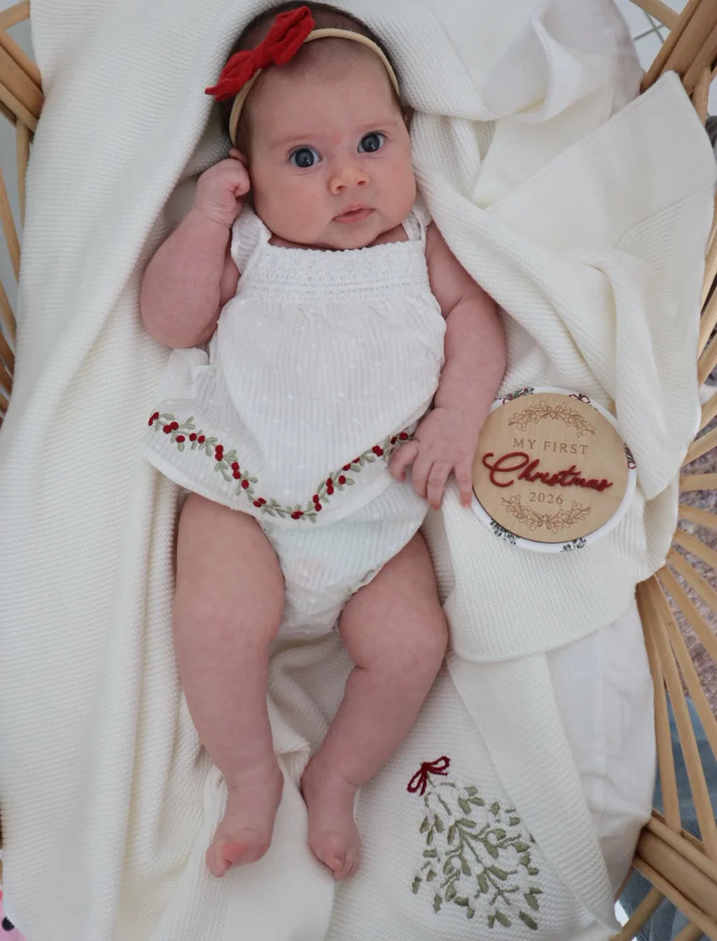 Blossom & Pear Holly Embroidered Romper White PRE-ORDER