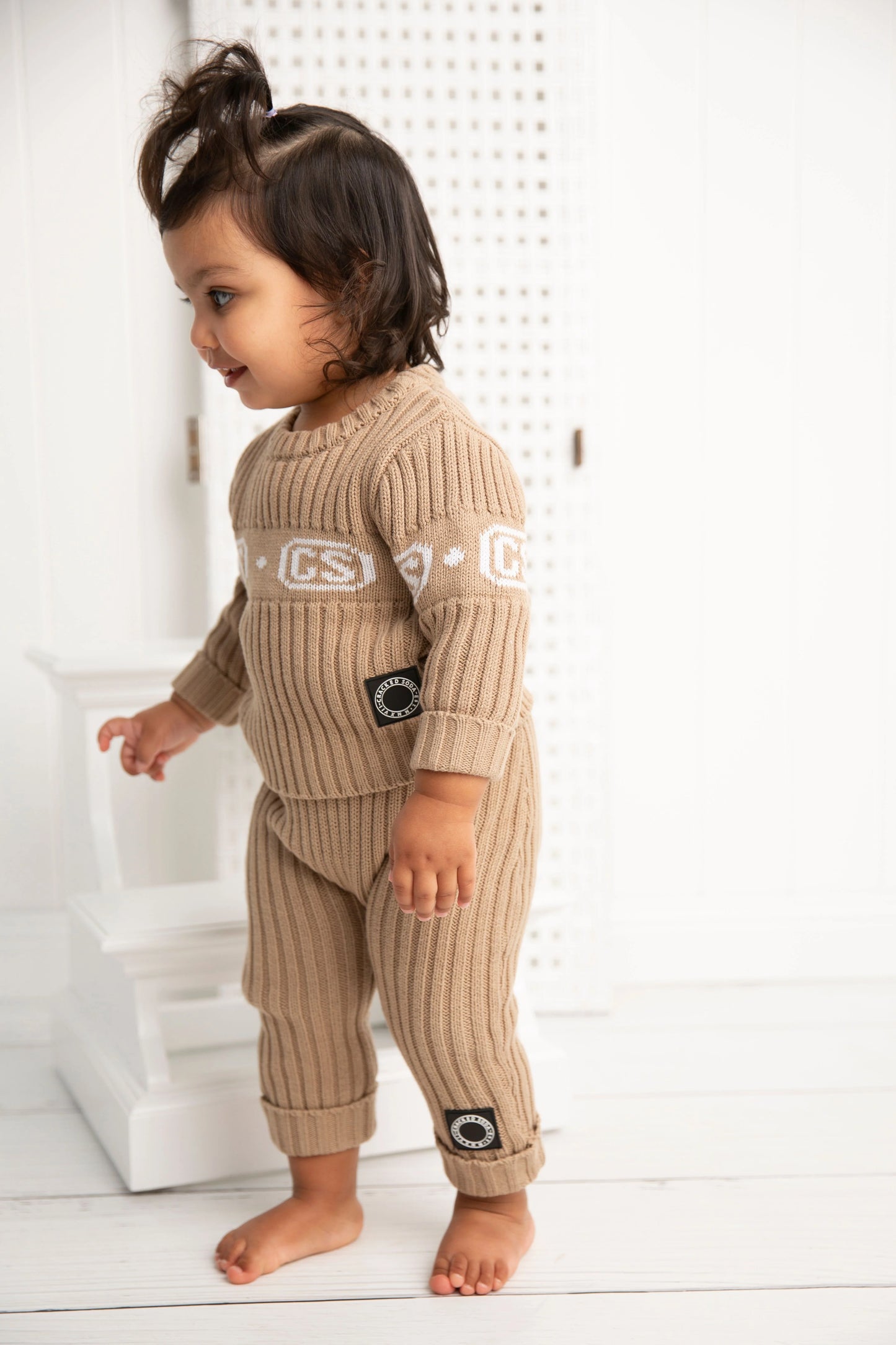 Cracked Soda 2 Piece Albie Knit Set Biscuit