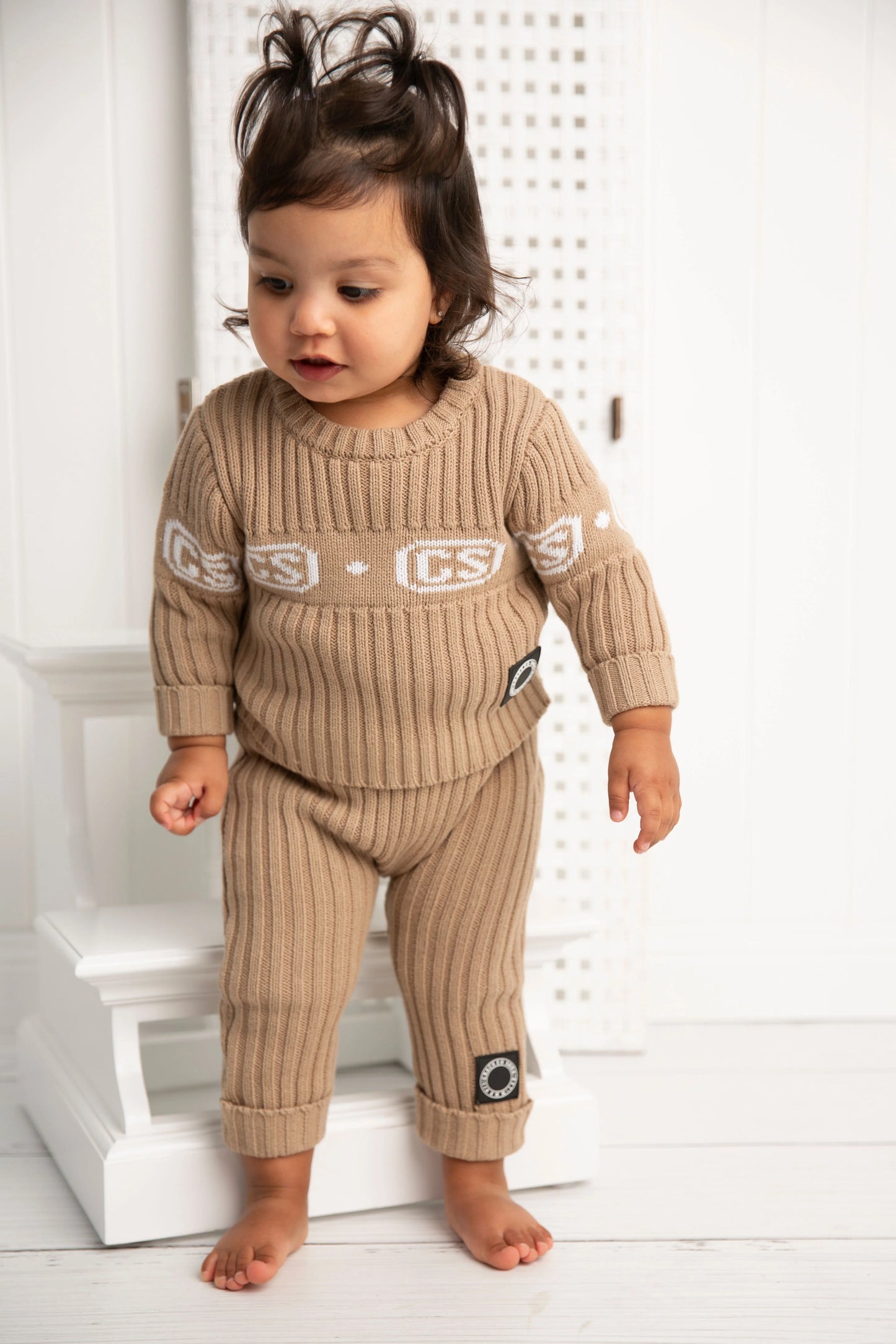 Cracked Soda 2 Piece Albie Knit Set Biscuit