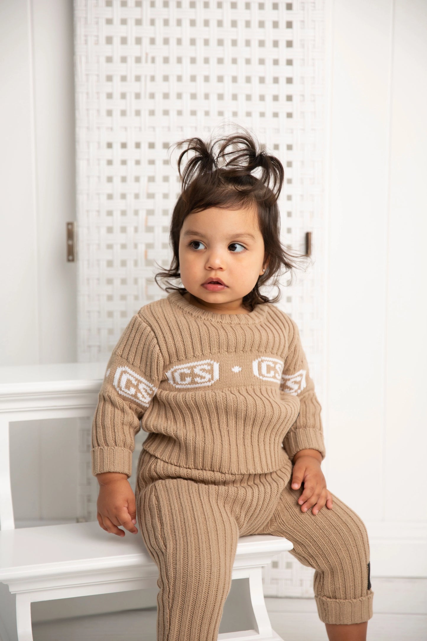 Cracked Soda 2 Piece Albie Knit Set Biscuit