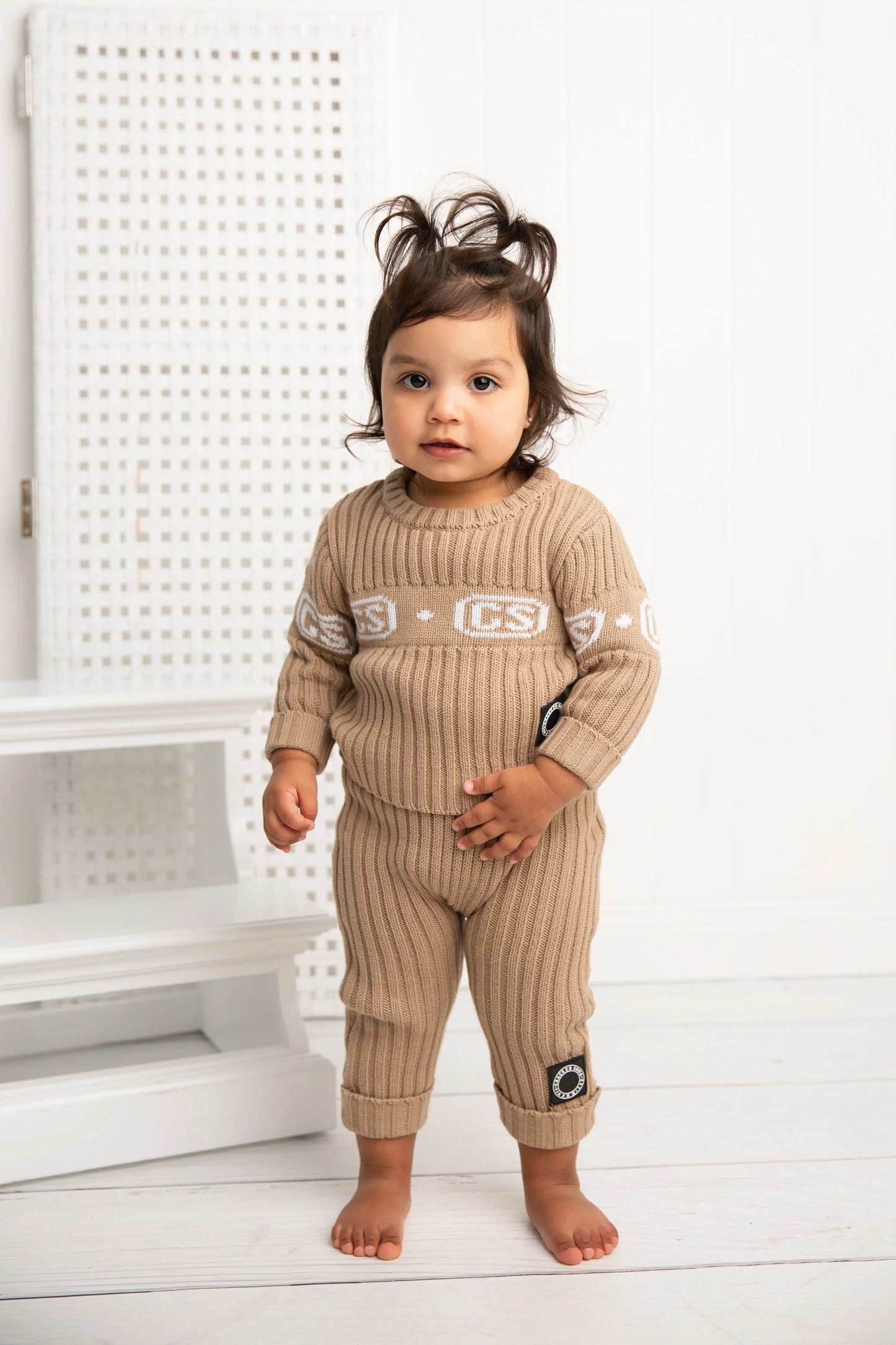 Cracked Soda 2 Piece Albie Knit Set Biscuit