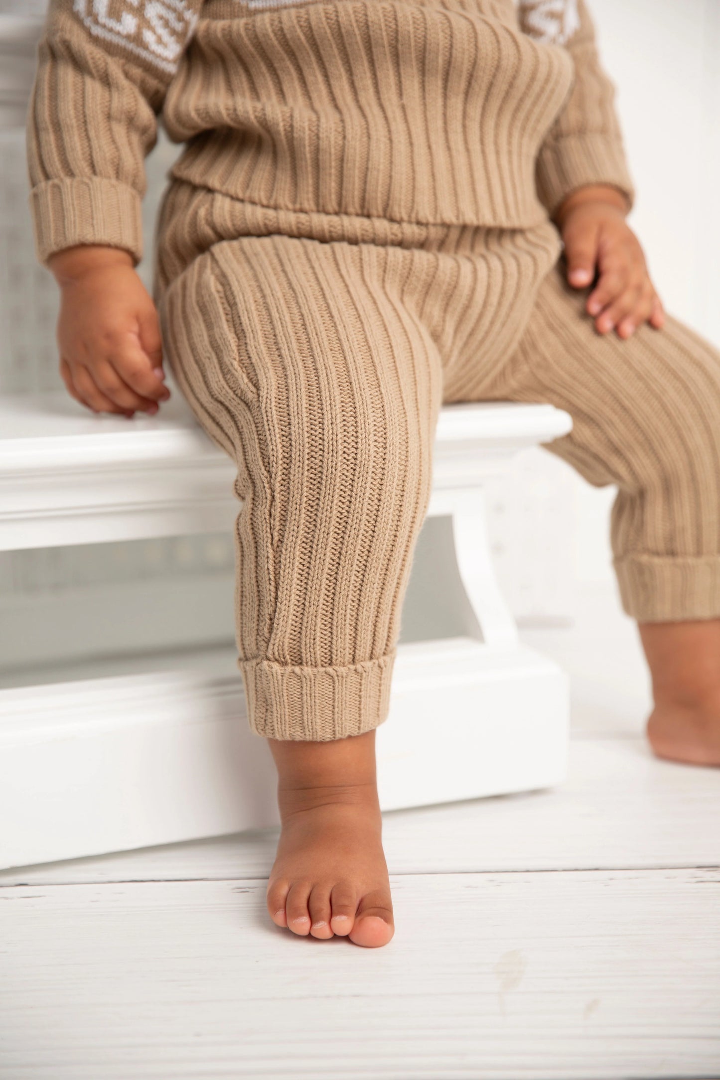 Cracked Soda 2 Piece Albie Knit Set Biscuit