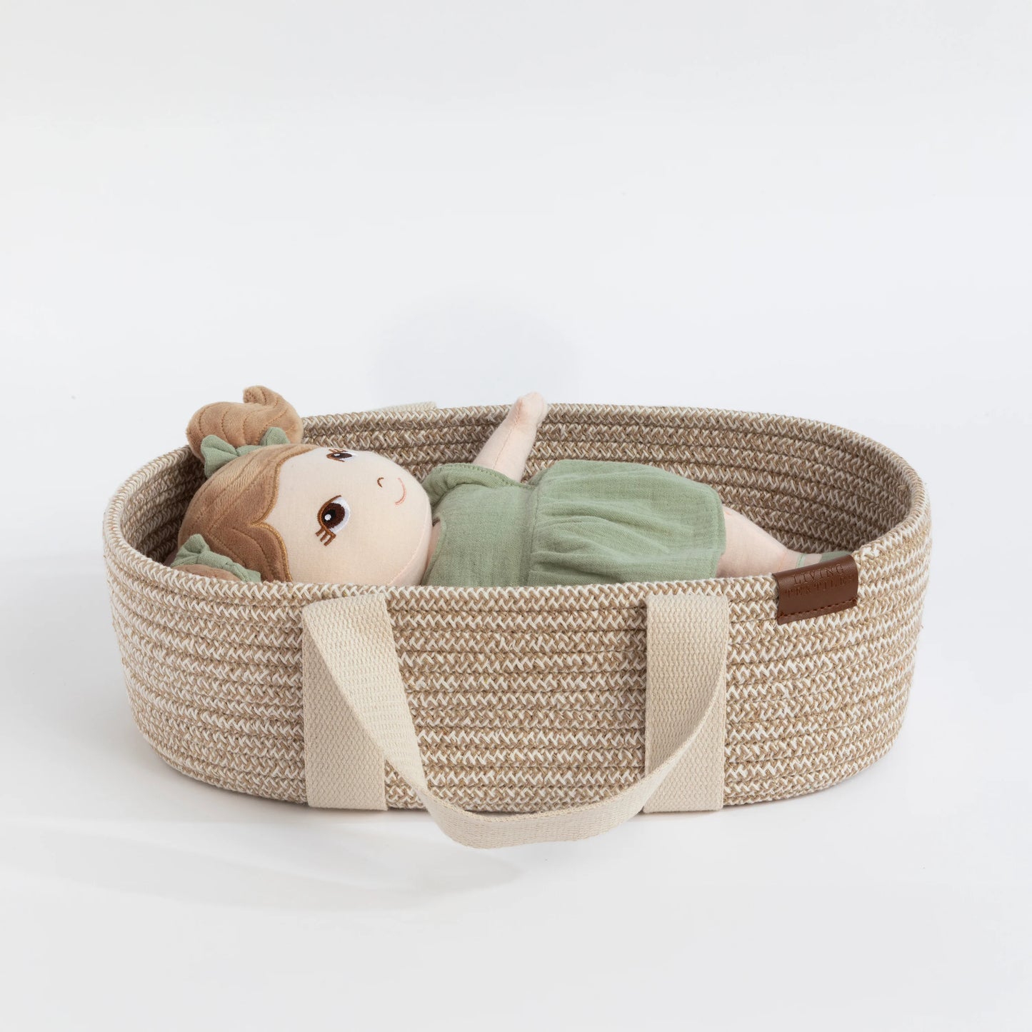 Living Textiles Doll Moses Basket Blush