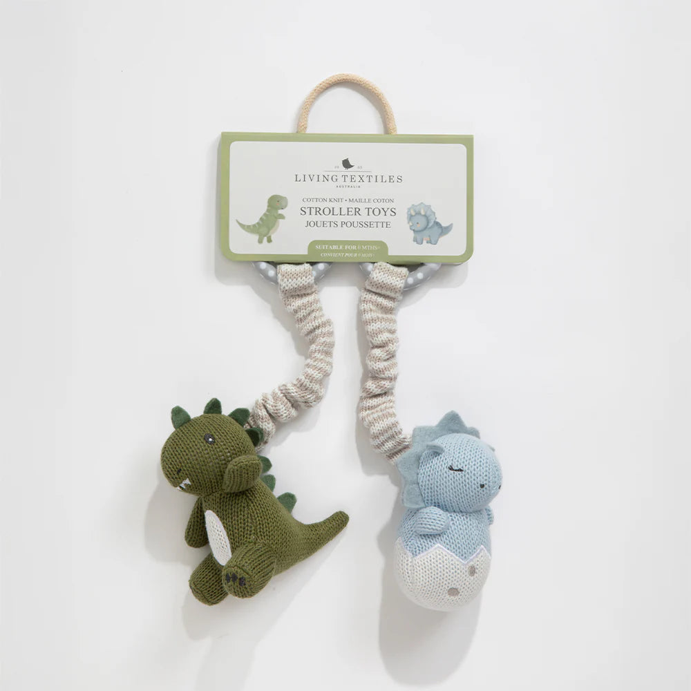 Living Textiles 2pk Stroller Toys Dinosaurs