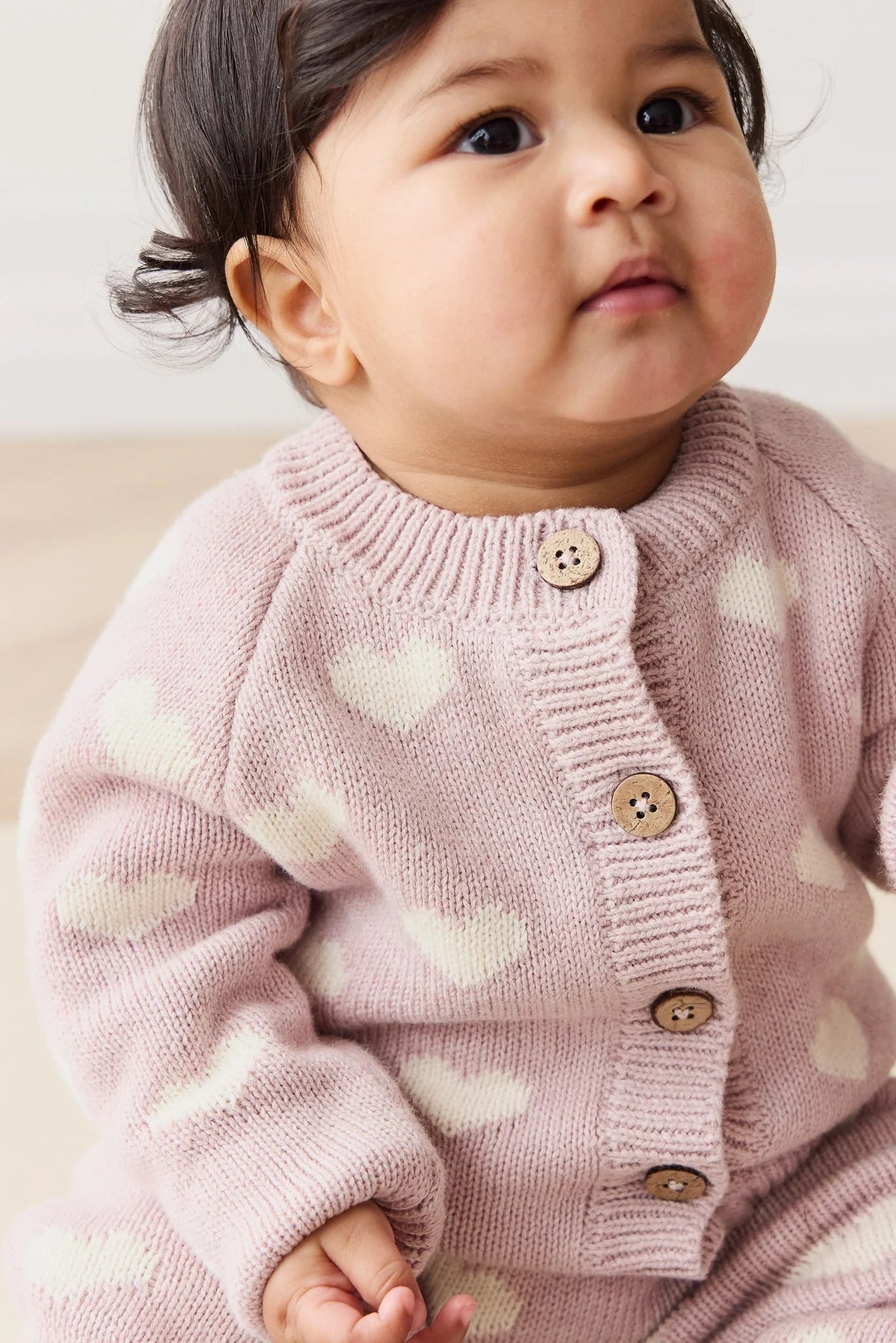 Jamie Kay Camille Cardigan Heart Jacquard Ballerina Marle