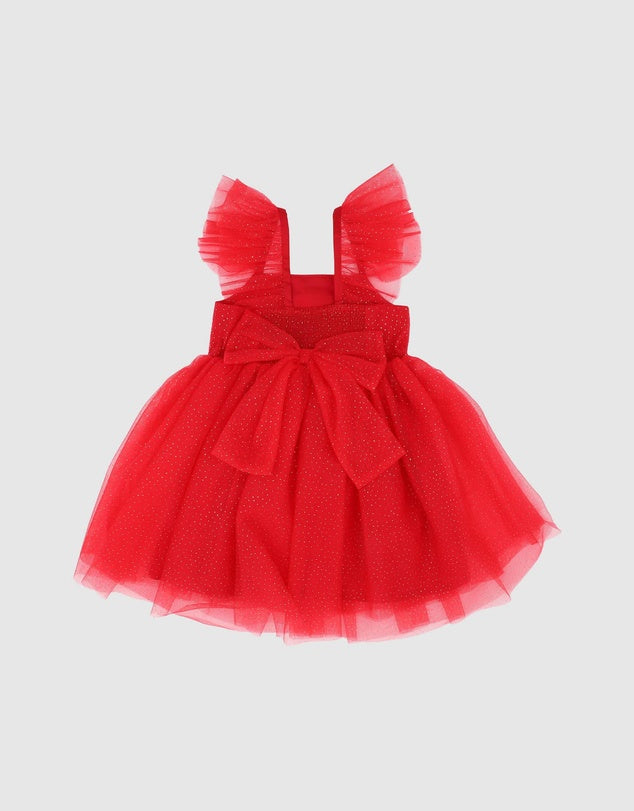 Bébé by Minihaha Festive Red Glitter Tulle Dress