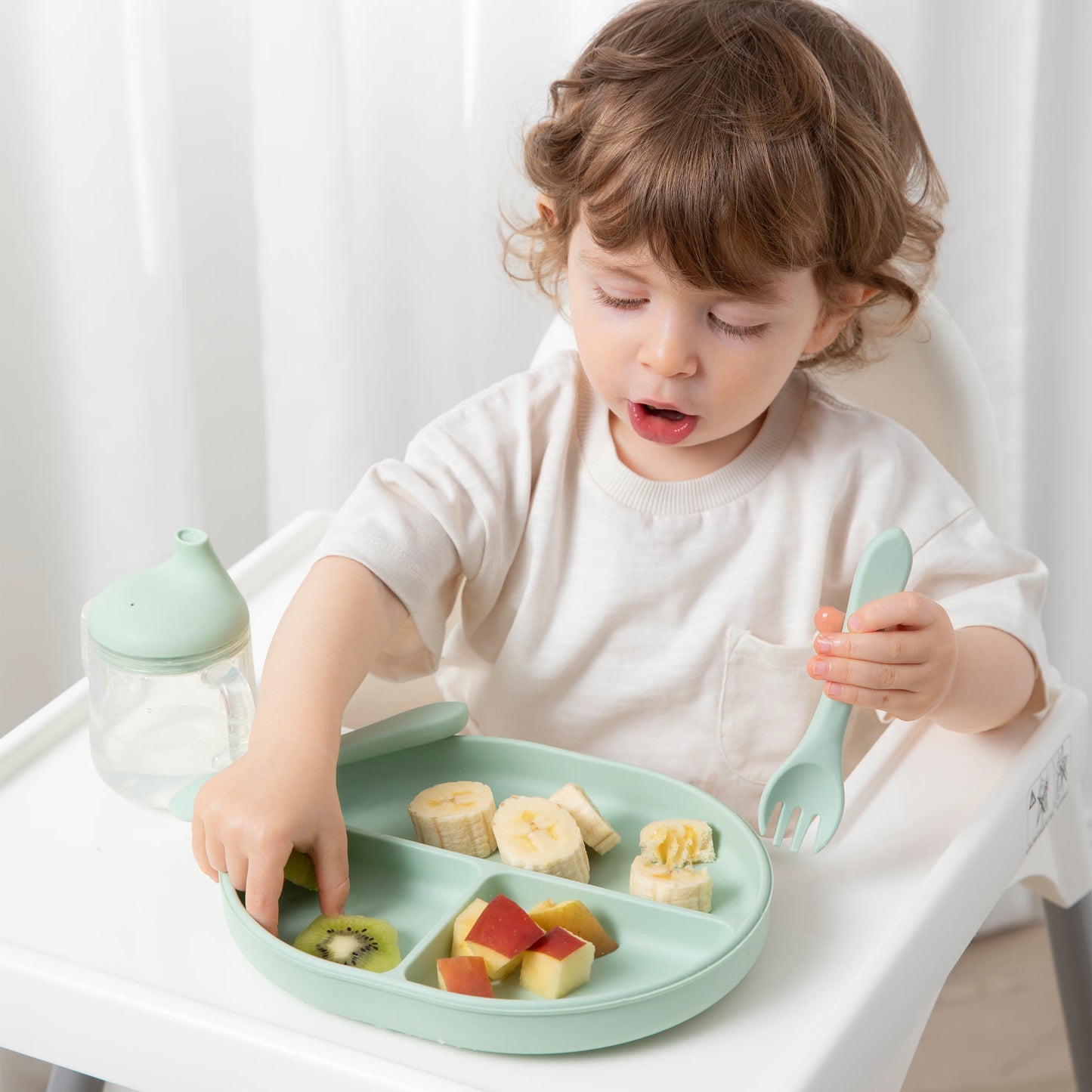 Living Textiles Silicone Feeding Set Sage