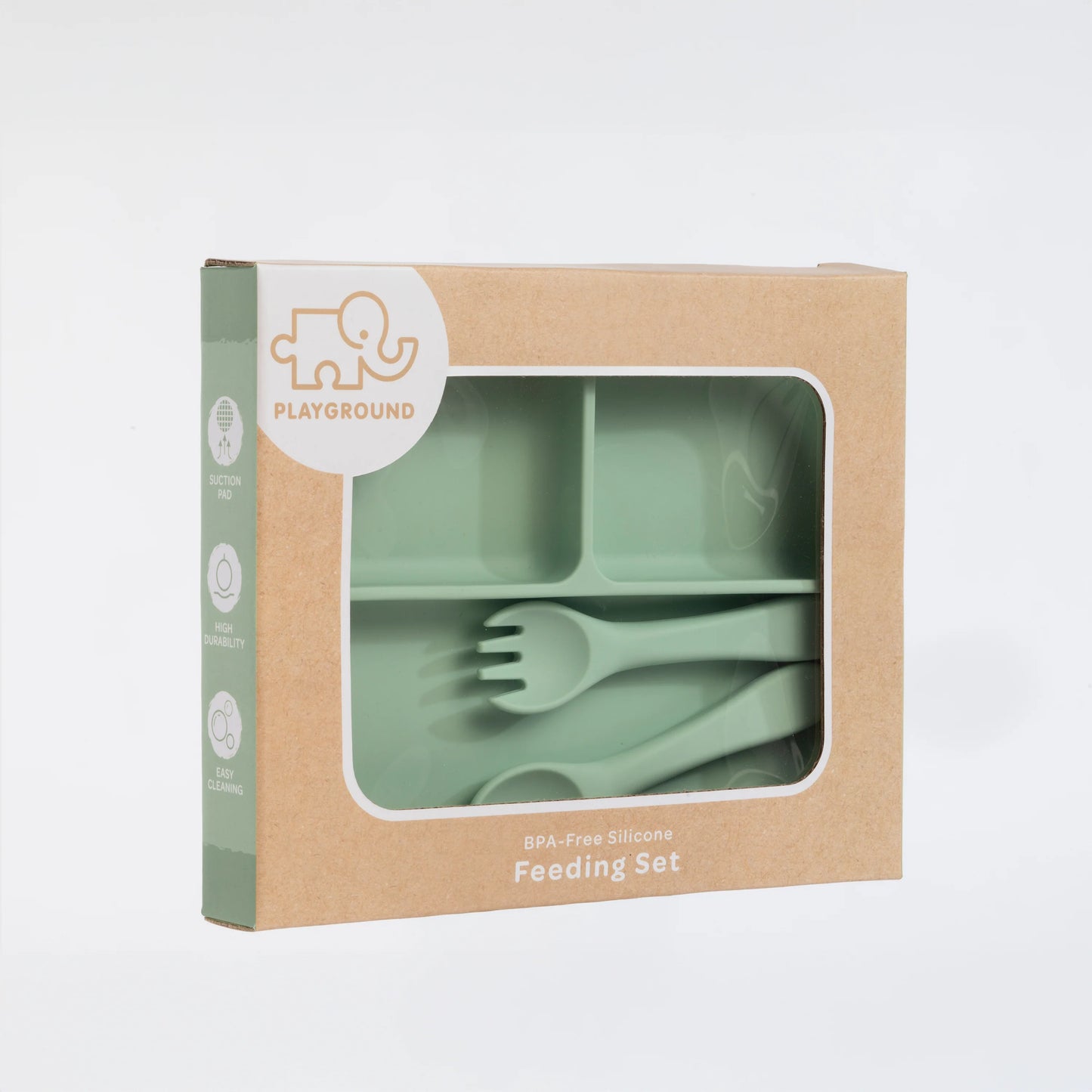 Living Textiles Silicone Feeding Set Sage