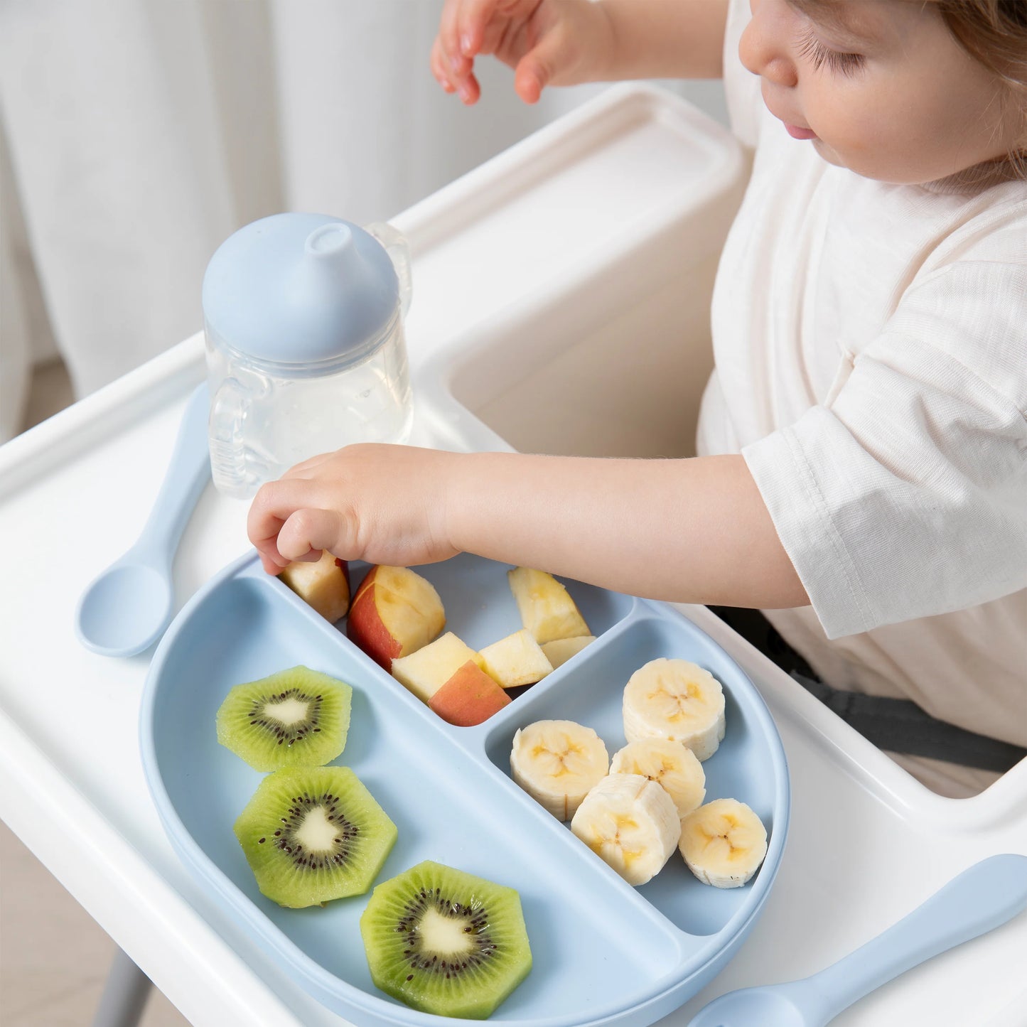 Living Textiles Silicone Feeding Set Blue