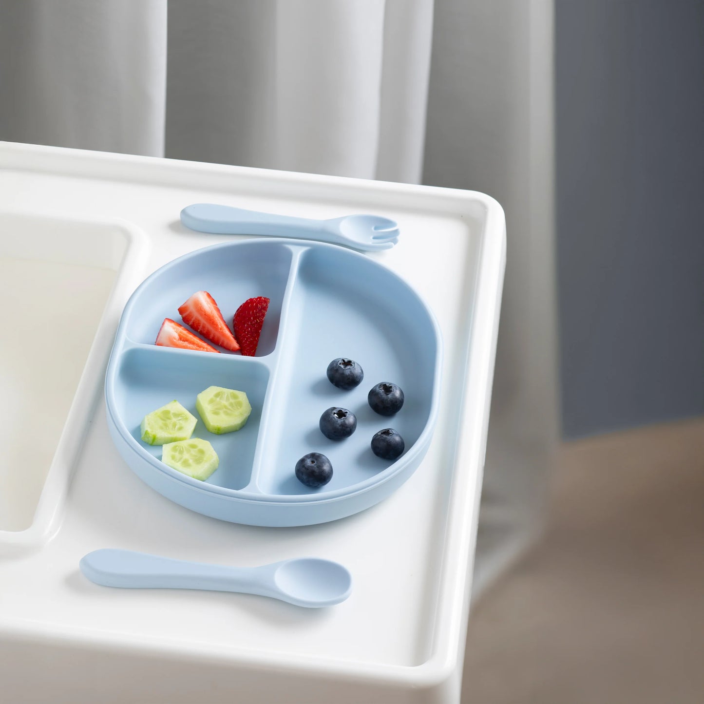 Living Textiles Silicone Feeding Set Blue