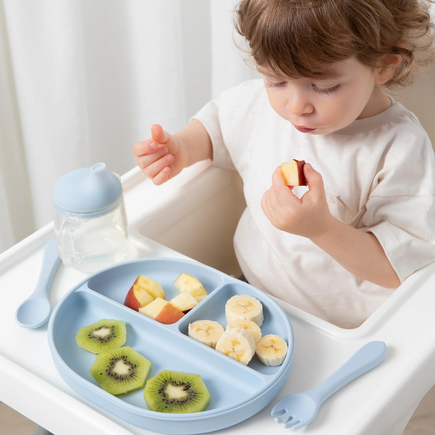 Living Textiles Silicone Feeding Set Blue