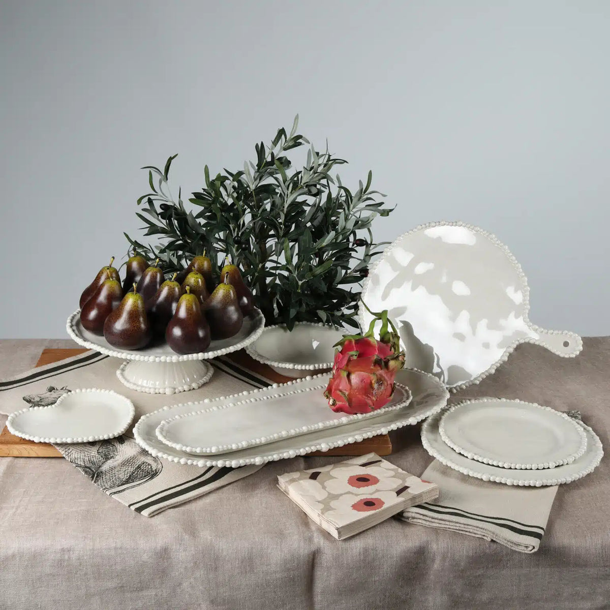 Le Forge Melamine Pearl Cake Stand Sand 35cm