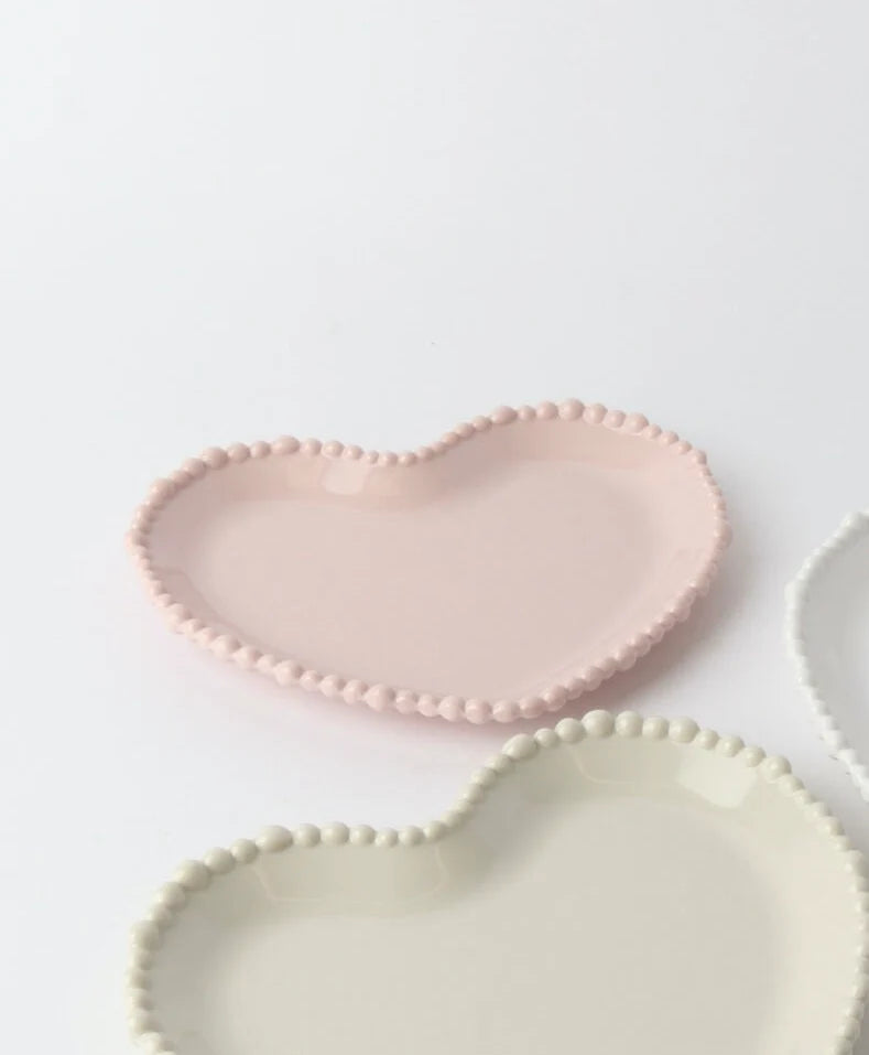 Le Forge Melamine Pearl Heart Plate Sand 20cm