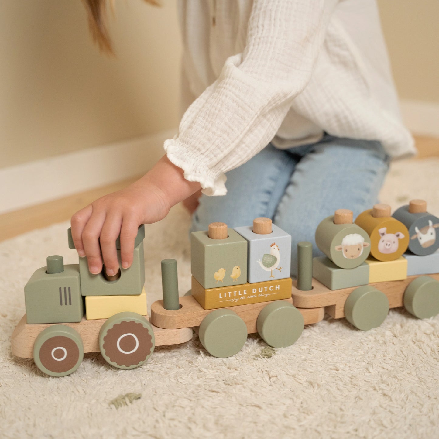 Little Dutch Little Farm Stacking Train Tractor
