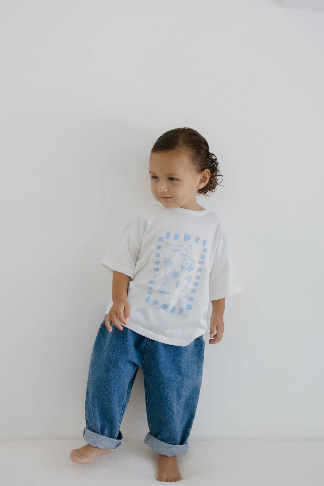 Blossom & Pear 'Favourite Days' Tee White & Blue