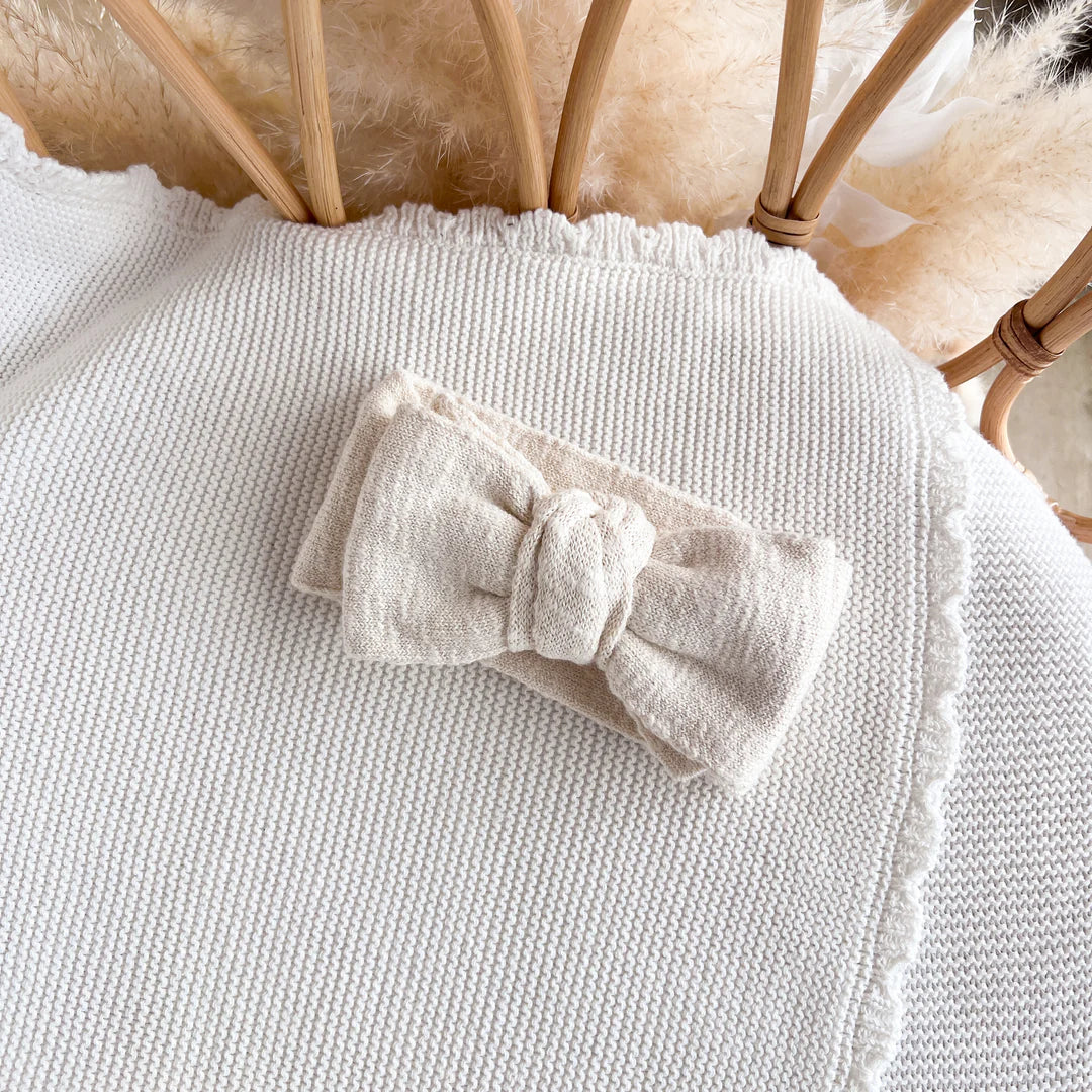 Blossom & Pear Chunky Knit Topknot Headband Honey