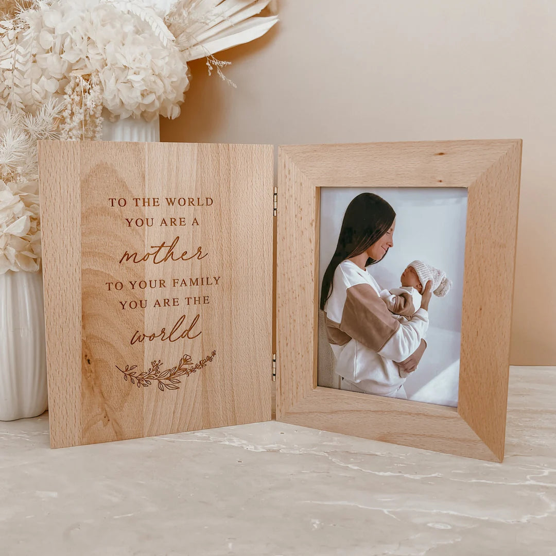 Blossom & Pear Mother's Day 'You Are My World' Quote Wooden Photo Frame