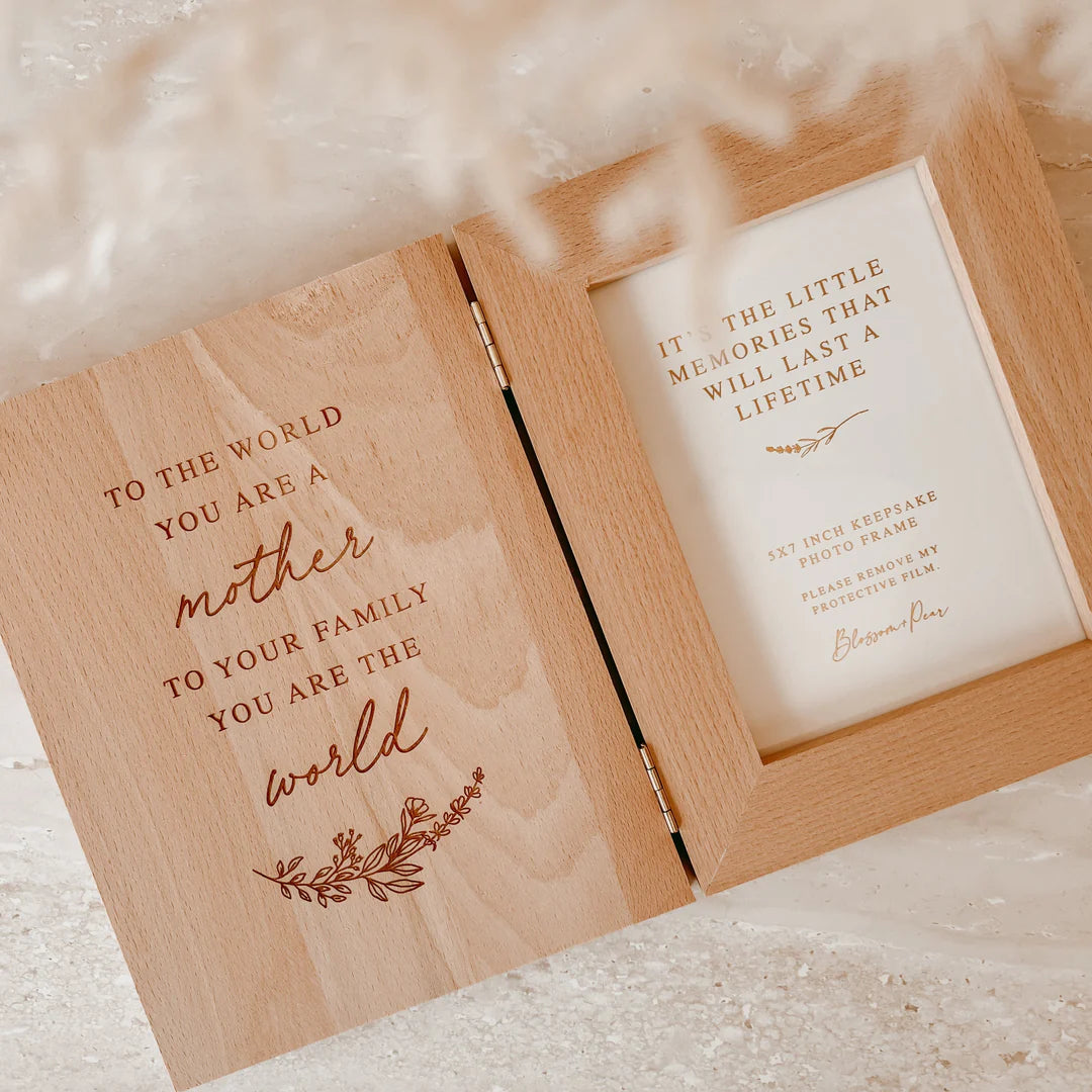 Blossom & Pear Mother's Day 'You Are My World' Quote Wooden Photo Frame
