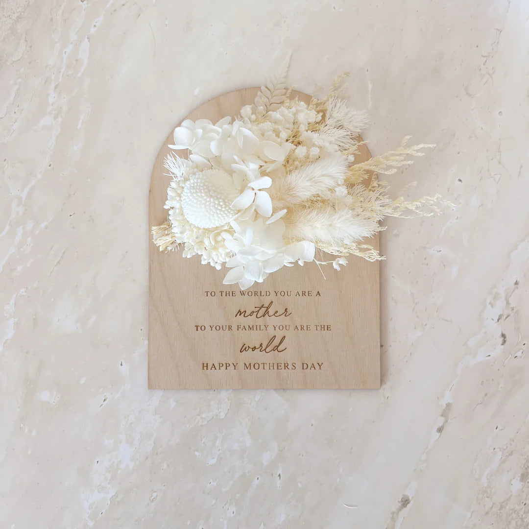 Blossom & Pear Mother's Day 'You Are My World' Quote Dried Floral Plaque Magnet