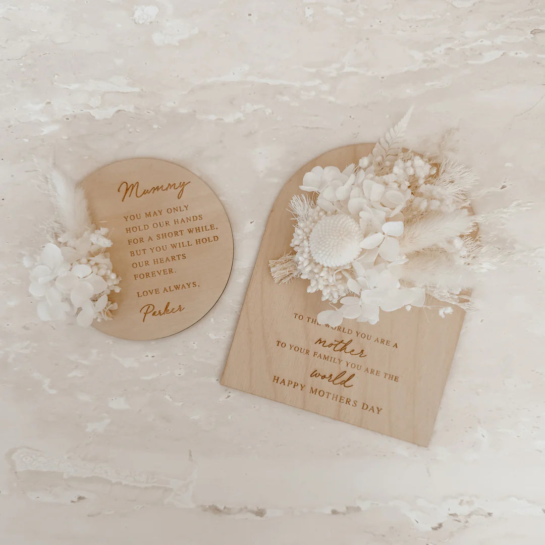 Blossom & Pear Mother's Day 'You Are My World' Quote Dried Floral Plaque Magnet