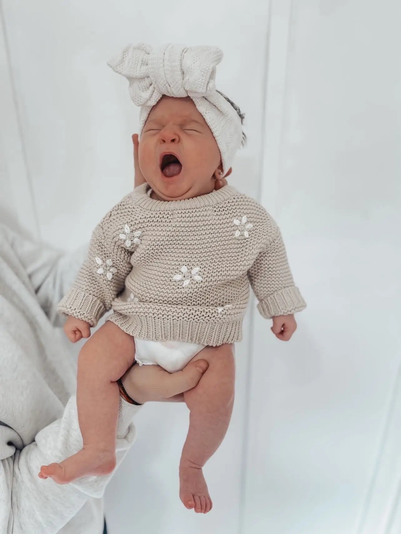 Petite + Co Flower Jumper Beige