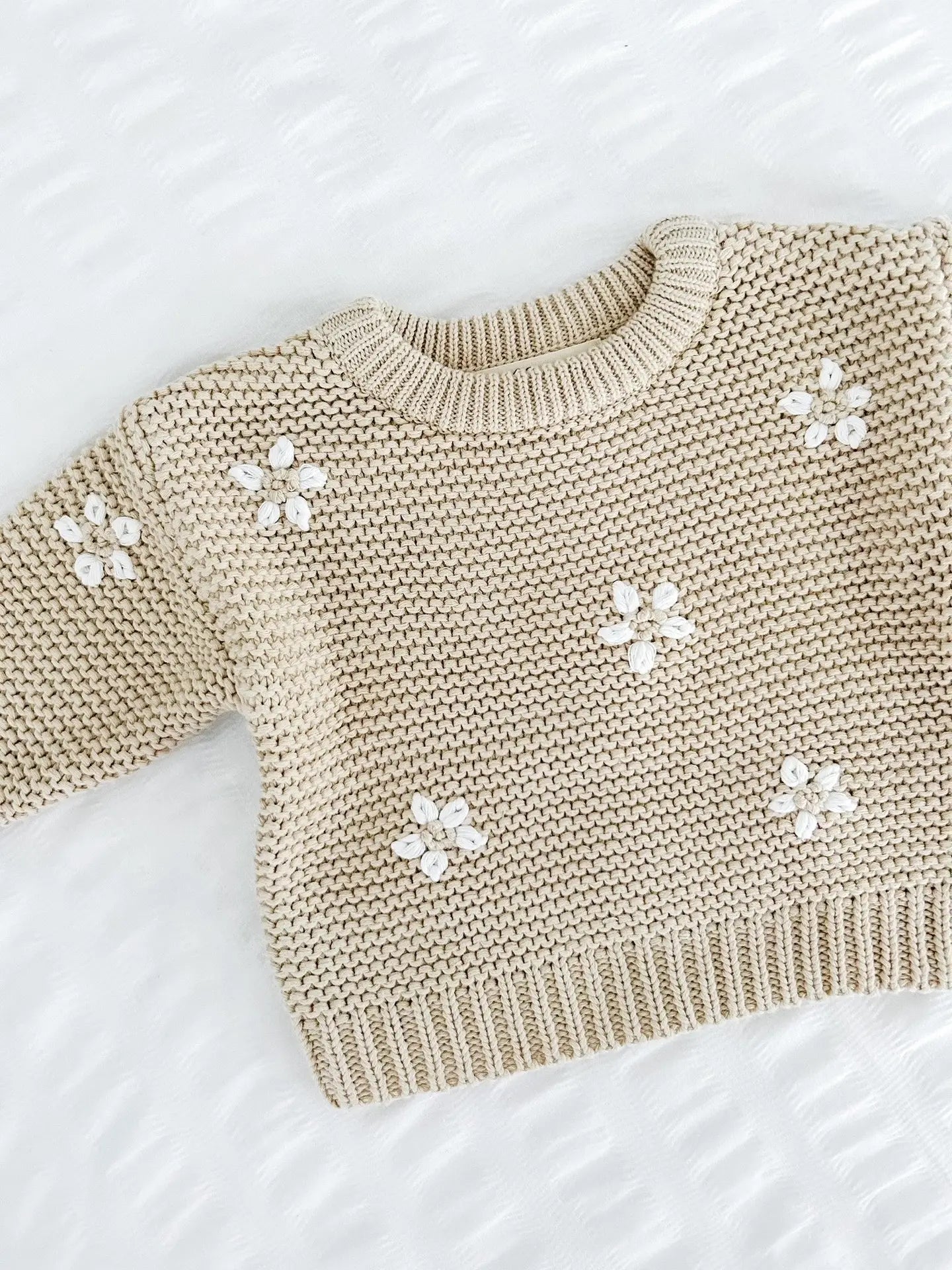 Petite + Co Flower Jumper Beige