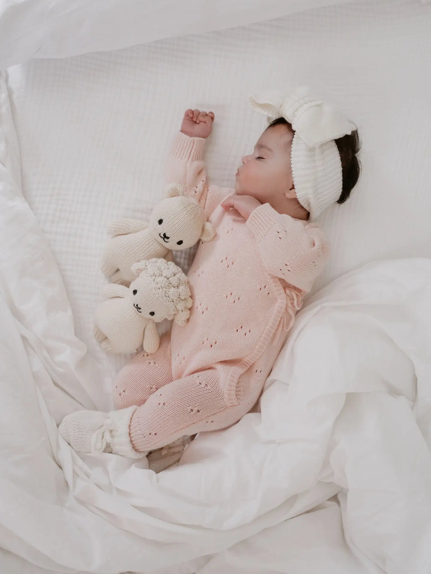 Petite + Co Pointelle Romper Baby Pink