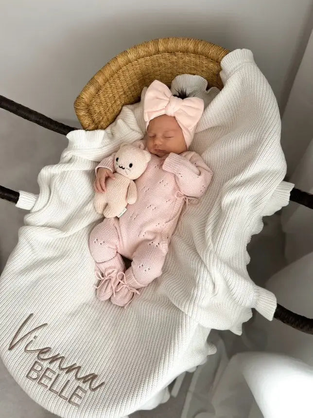 Petite + Co Pointelle Romper Baby Pink