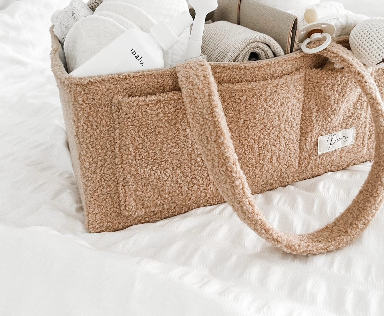 Petite + Co Nappy Caddy Organiser All Teddy Nude