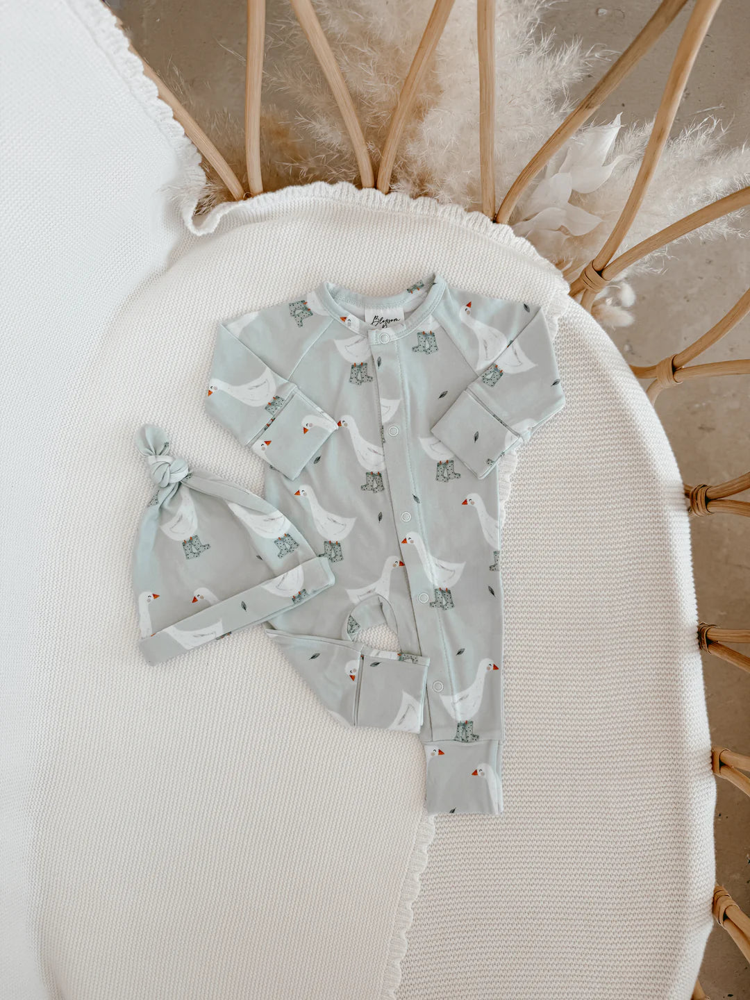 Blossom & Pear Knotted Cotton Beanie Puddle Duck